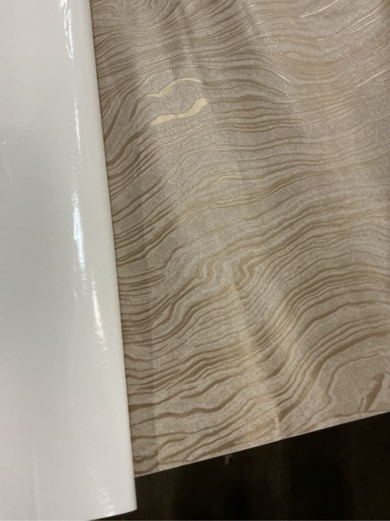 Condition photo showing Good Condition for gold khaki wood peel and stick wallpaper stripe, 20.8" x 118" (53cm x300cm), removable, self-adhesive, 3d, modern, rustic, industrial, bathroom, bedroom, decorating