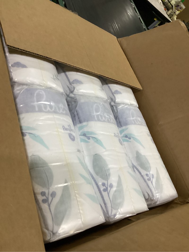 Condition photo showing New/Like New for pampers pure baby diapers, size 4 (22-37 lbs), 150, up to 100% leakproof, premium hypoallergenic soft diapers size 4 150