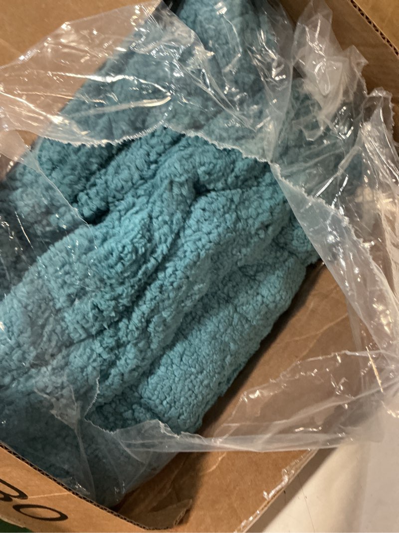 Condition photo showing As Is for king size electric blanket single control - 100"x90" soft double sided sherpa heated blanket with 6 heating levels & 10 hrs timer settings, washable & overheat protection, blue 5-blue 100"x90"