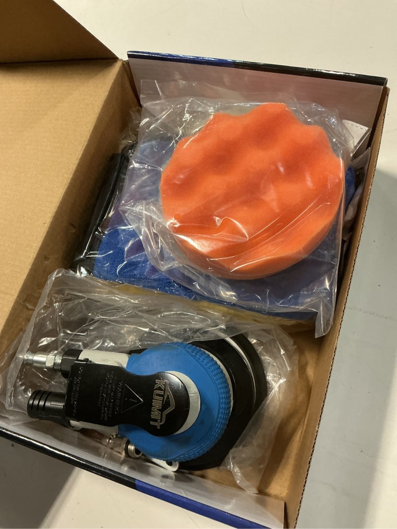 Condition photo showing Good Condition for 5" air sander kit - garage-ready dual action tool, car detailing & woodworking hero | palm-sized power w/free tool kits 5 inch black