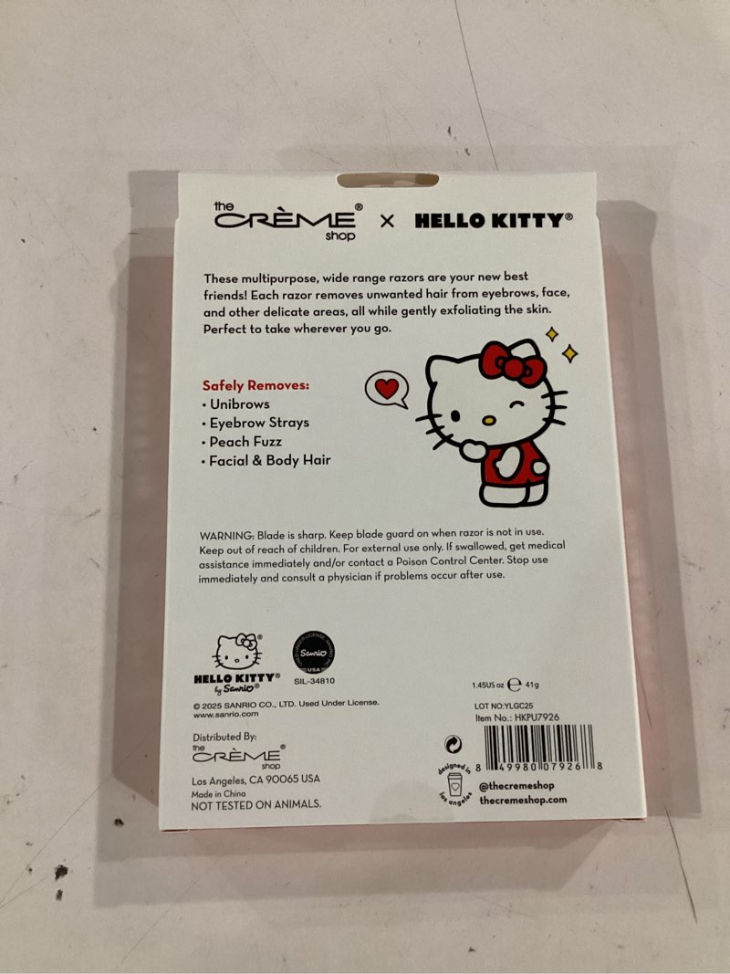 Condition photo showing New/Like New for the crème shop x hello kitty prepped up! dermaplane razors - one blade for gentle exfoliation, dermaplaning, facial hair removal and eyebrow shaping (pack of 3)