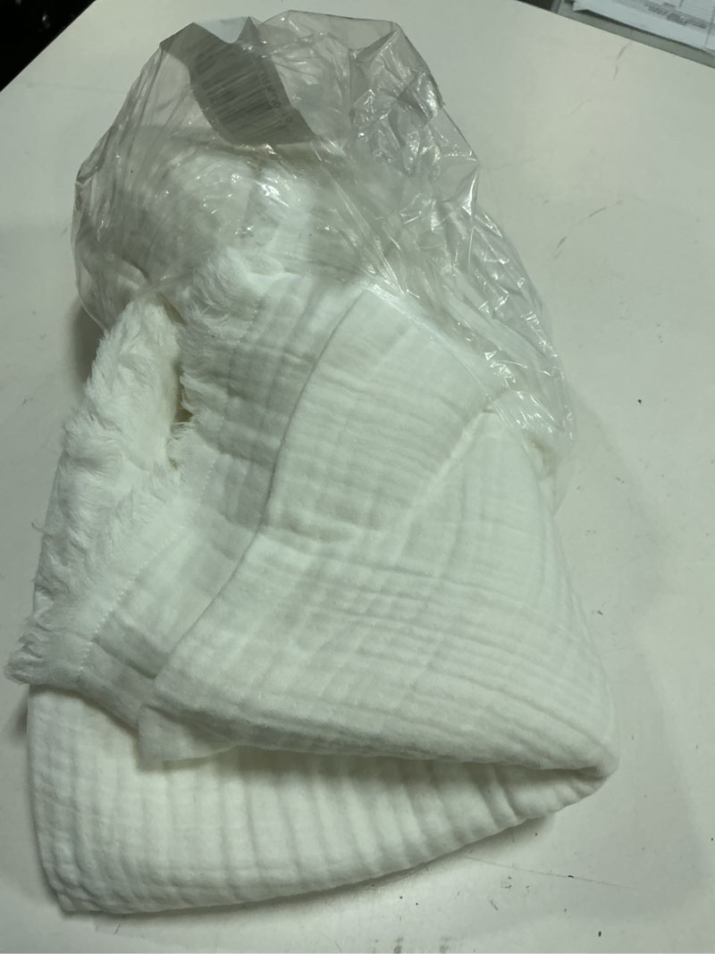 Condition photo showing As Is for organic cotton gauze sham set, king, white