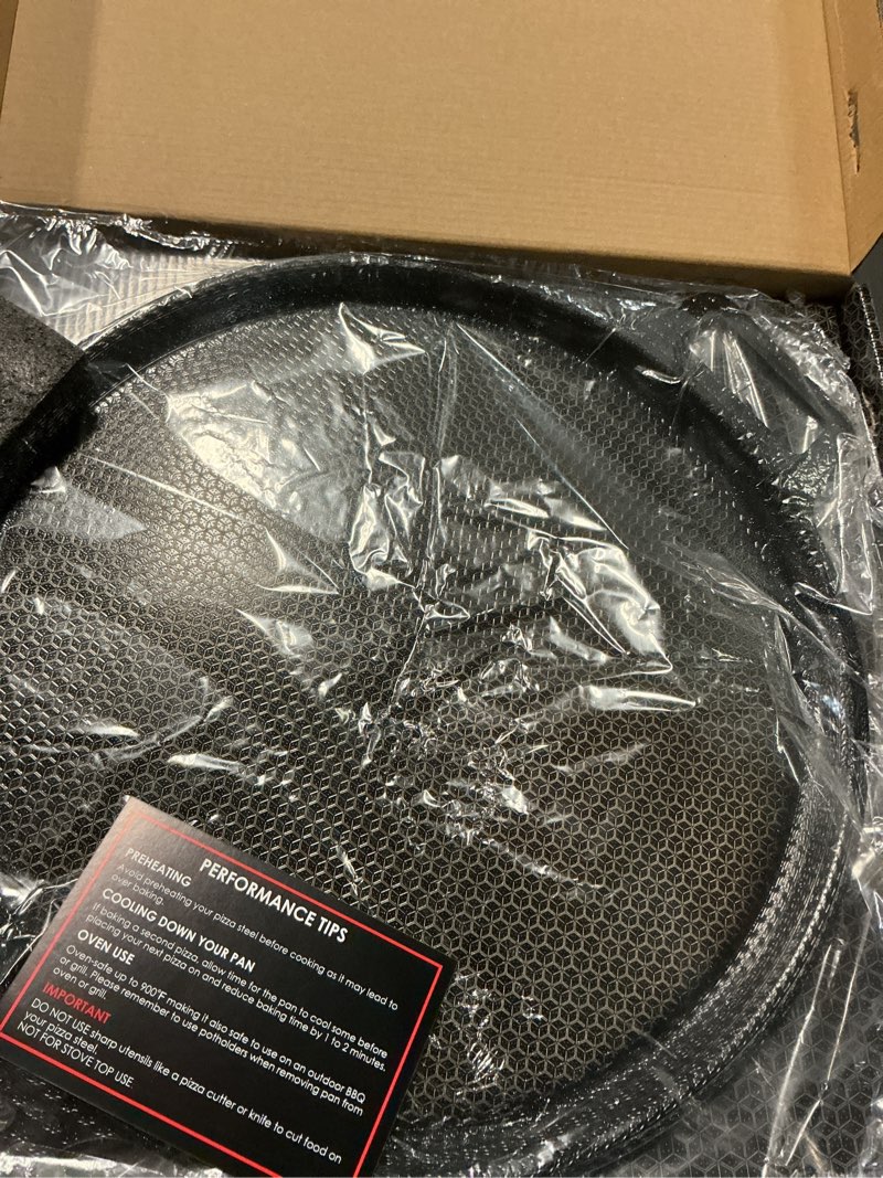 Condition photo showing New/Like New for Laser-etched Nonstick Pizza Steel, 3-Layer Hybrid Steel Pizza Pan with Aluminum Core, Better Thermal
