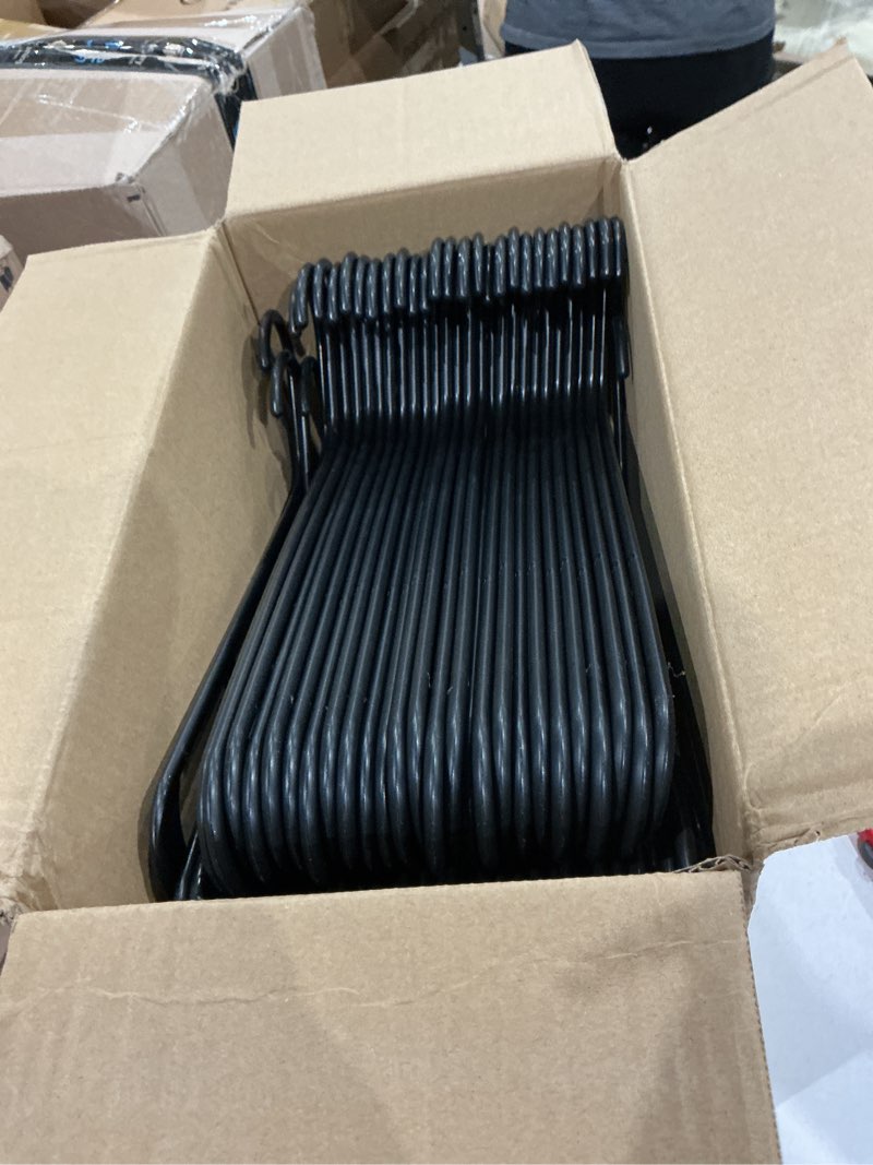 Condition photo showing Good Condition for house day black plastic hangers 60 pack, clothes hangers with non slip hooks, durable & space saving coat hanger, light-weight clothing hanger, perfect closet organizer for everyday use 60 pack black