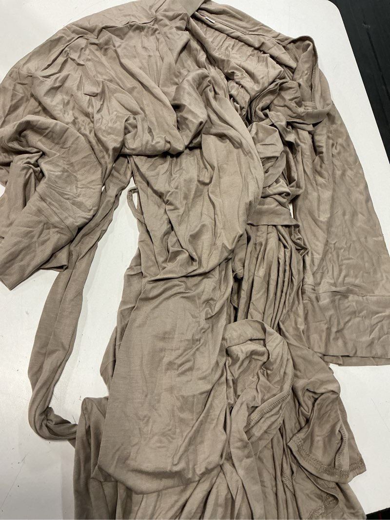 Condition photo showing Good Condition for (size l)women's long kimono robes cotton long bathrobes soft dressing gown loungewear,khaki
