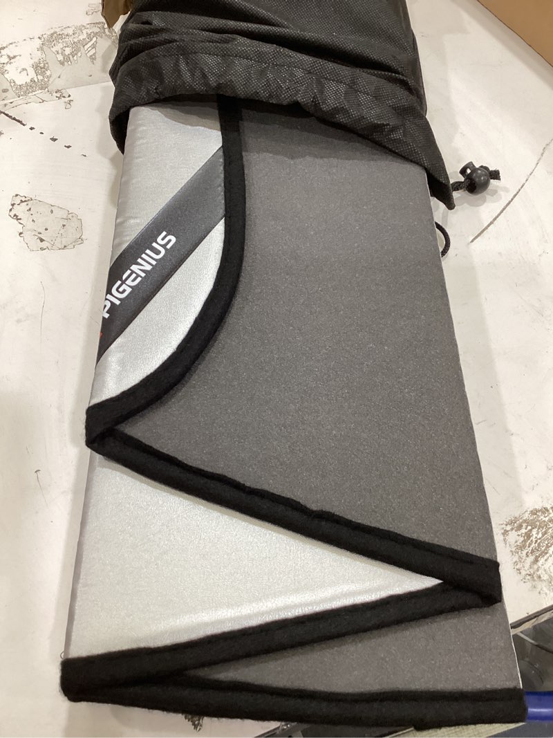 Condition photo showing Good Condition for pigenius windshield sunshade for kia rio 2013-2017 (sedan/hatchback), premium grey leather finish matte silver for rio 2013-2017