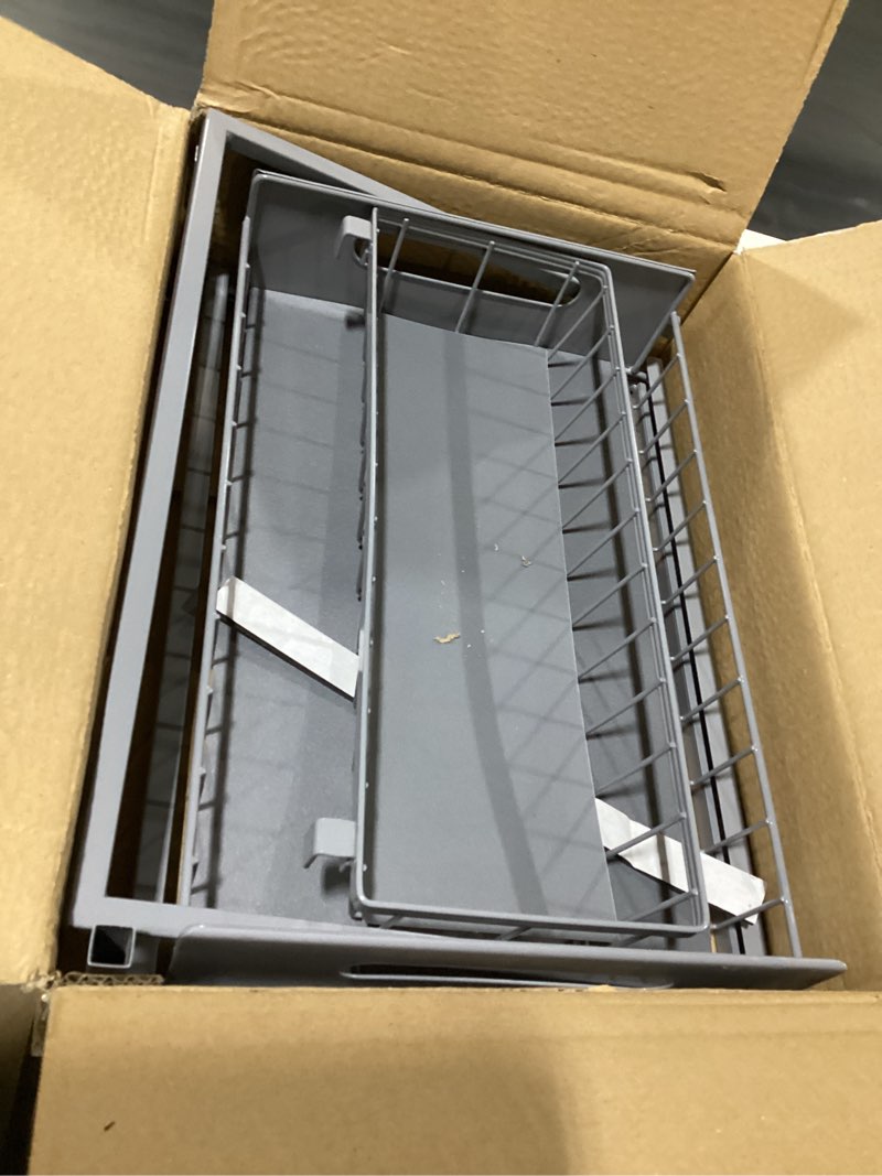 Condition photo showing New/Like New for REALINN Under Sink Organizer, Pull Out Cabinet Organizer 2 Tier Slide Out Sink Shelf Cabinet Storage Shelves, Storage for Kitchen Bathroom, Grey, 1 Pack Grey 1 Pack