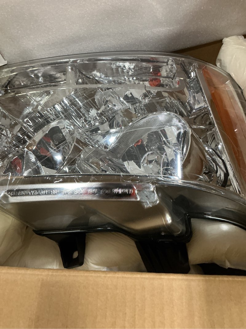Condition photo showing New/Like New for Headlights Assembly w/Bulbs & Harness compatible with 2007 2008 2009 2010 2011 2012 2013 Chvey Tahoe Avalanche Suburban, Chrome Housing Amber w/ wire&Bulb