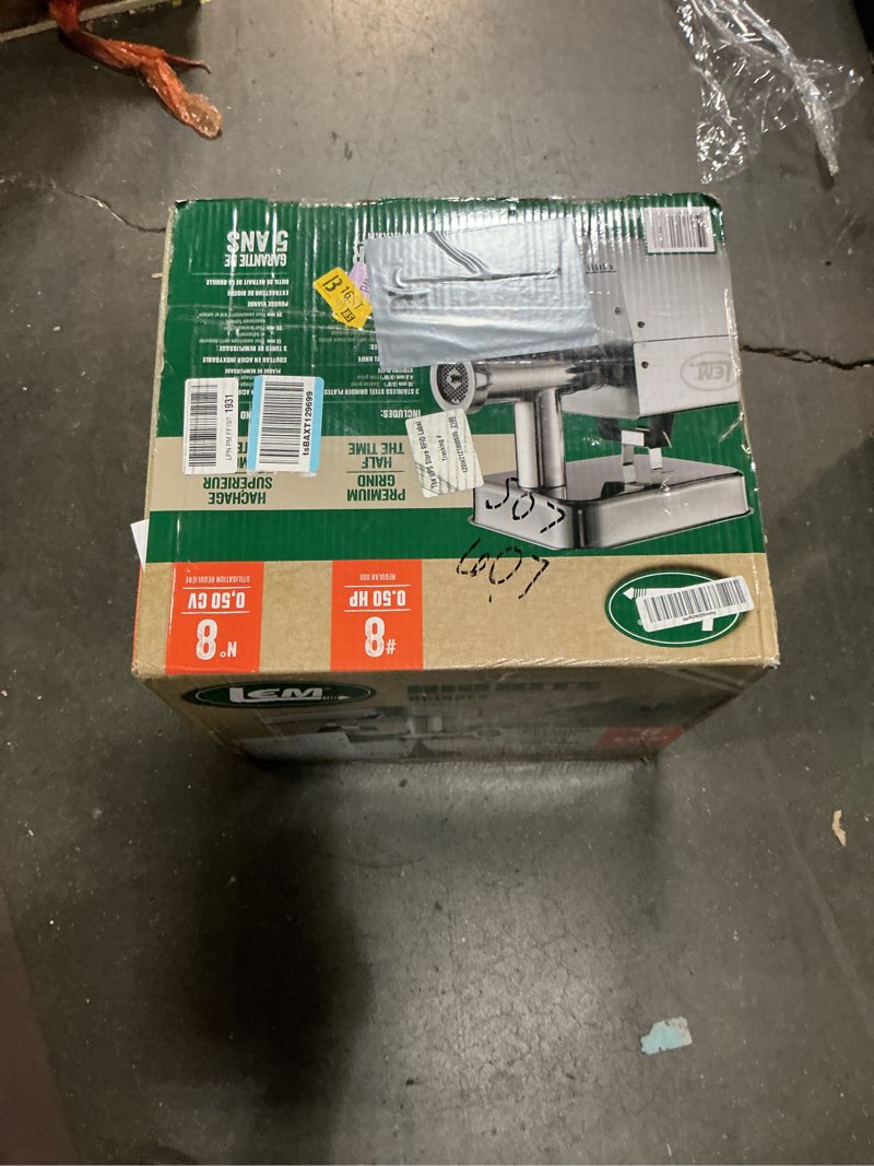 Condition photo showing Good Condition for LEM Products BigBite #8 Meat Grinder, 0.50 HP Stainless Steel Electric Meat Grinder Machine, Ideal for Regular Use Grinder #8