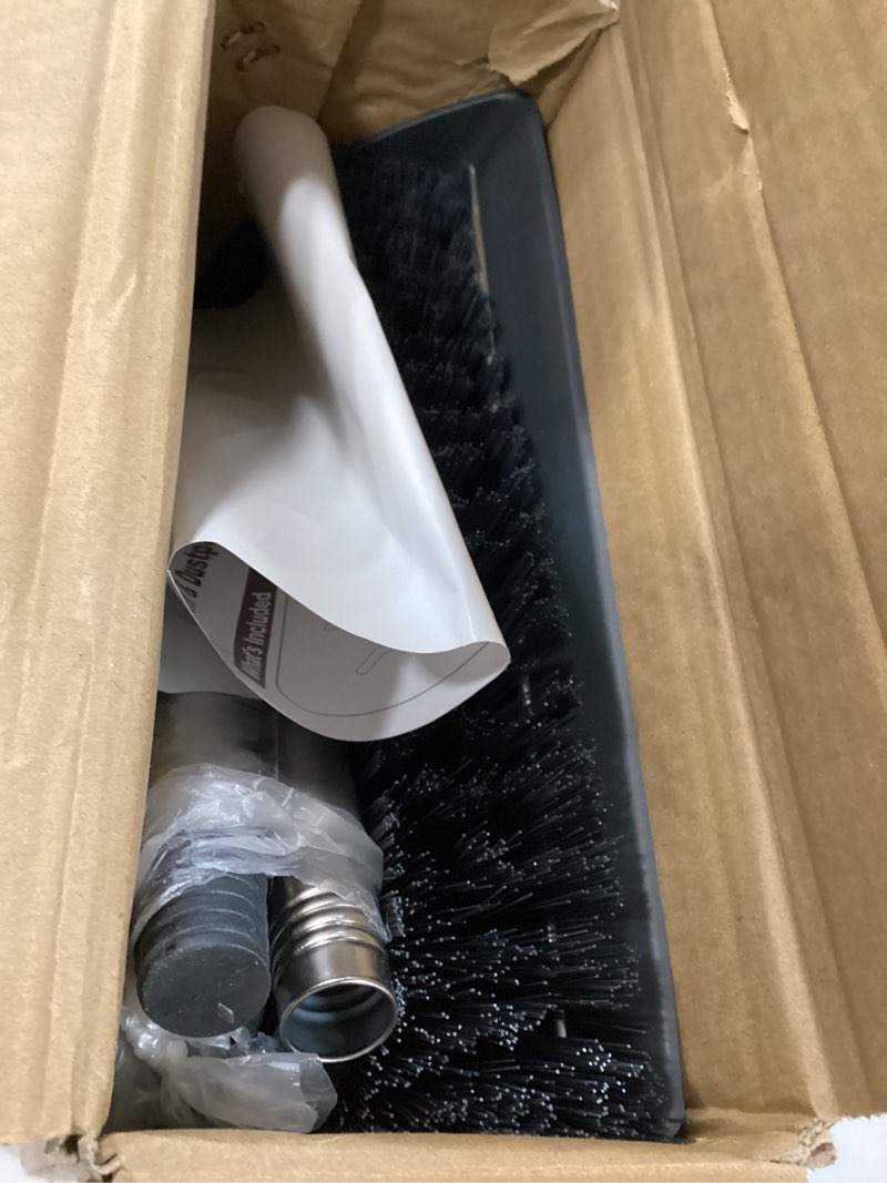 Condition photo showing Good Condition for Broom and Dustpan Set for Home with 52 Inch Long Angled Handle - Stand Up Dustpan No Warping Metal Edge, Ergonomic Sweeping, 4 Layer Bristles and Hair Cleaning Teeth for Kitchen Office