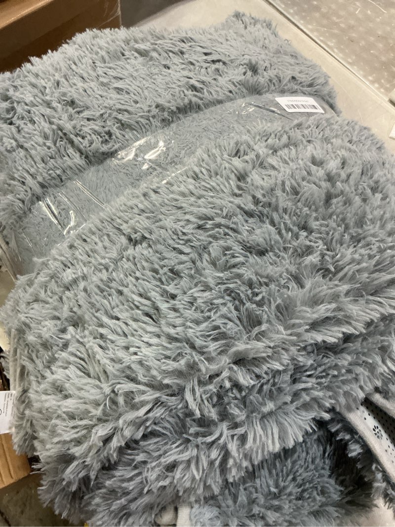 Condition photo showing As Is for LOCHAS Ultra Soft Indoor Modern Area Rugs Fluffy Living Room Carpets for Children Bedroom Home Decor Nursery Rug 5x8 Feet, Gray Grey 5' x 8' (Rectangular)