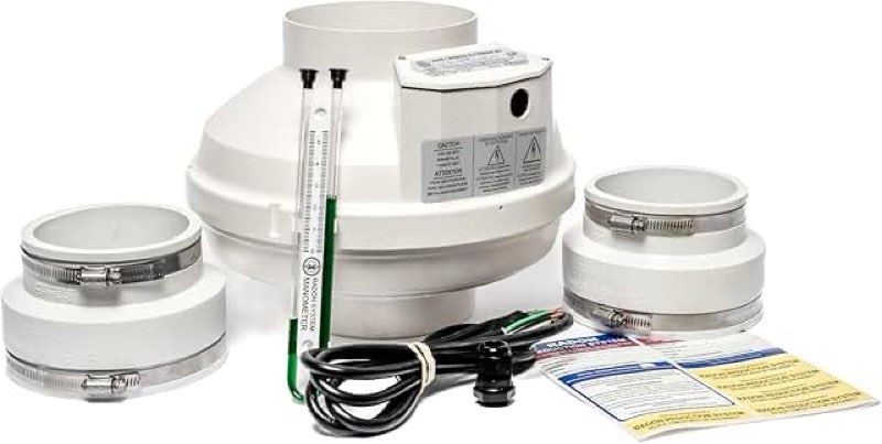radon fan 335cfm radon mitigation system 6" electric inline duct waterproof radon mitigation fan for