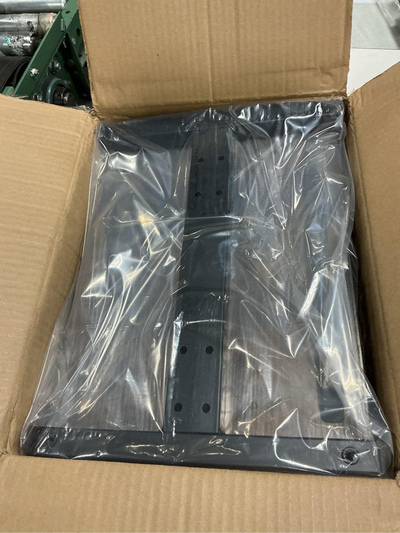 Condition photo showing New/Like New for height-adjustable and rotating tv and laptop tray table with ergonomic standing assist device glossy black