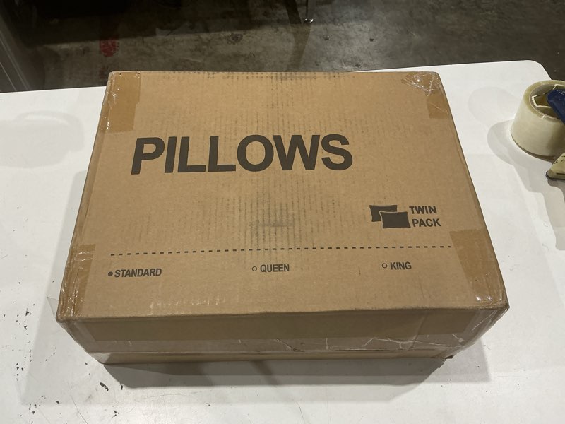 Condition photo showing New/Like New for standar)))peace nest set of 2 medium-firm goose feather bed pillow with soft cover, biscuit quilted & non-gusset,