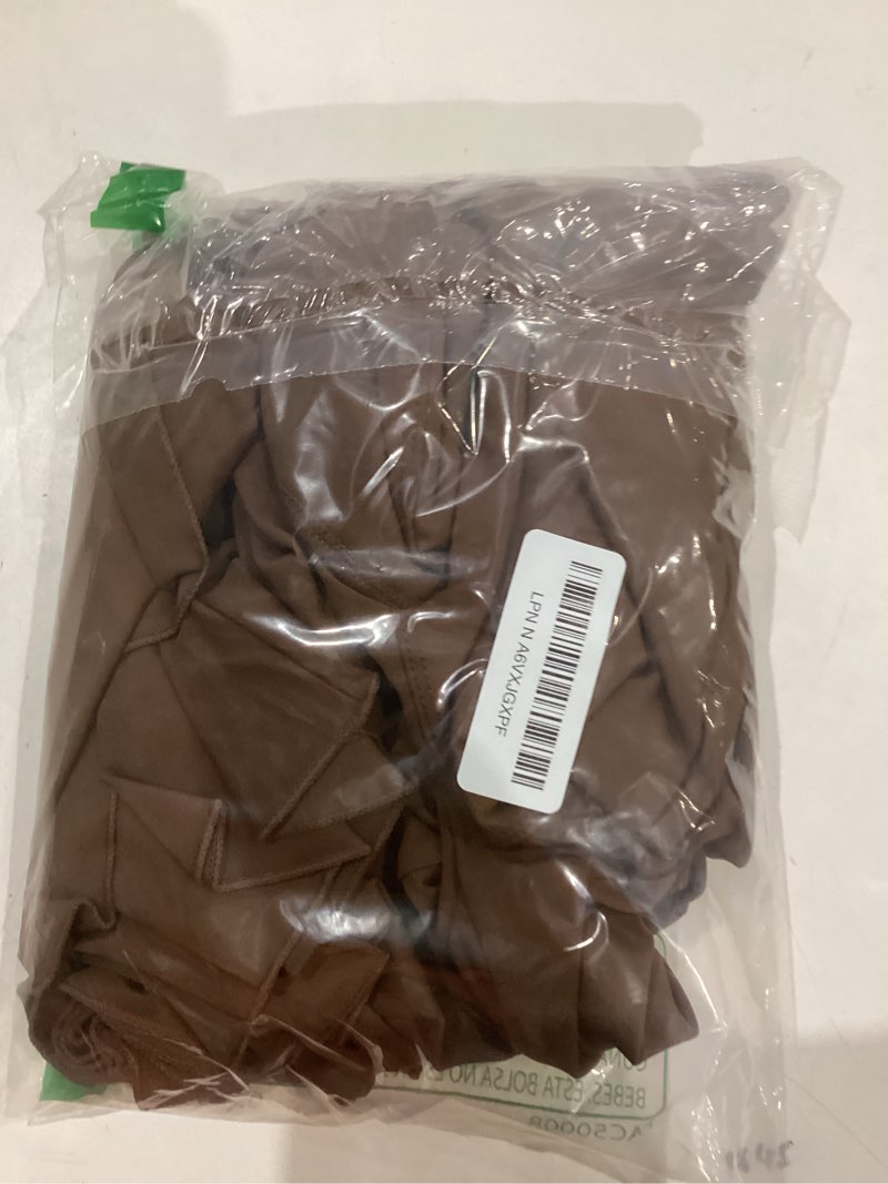 Condition photo showing Good Condition for Kaximil Women's Square Neck Ruffle Hem Mini Dress Ruched Waist Long Sleeve Corset Short Party Dresses Small Coffee