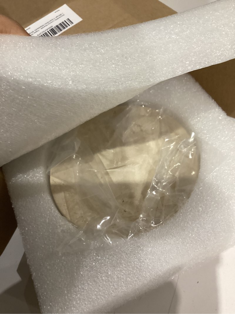 Condition photo showing Good Condition for small travertine jewelry dish 4”, natural beige stone trinket tray for rings earrings necklaces, round travertine soap dish for bathroom & kitchen, minimalist decorative catchall bowl for home décor beige travertine