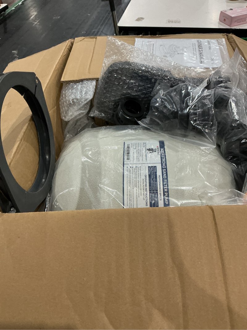 Condition photo showing Good Condition for aquastrong 14in sand filter pump for above ground pool with timer, 2/3 hp pool pumps above ground 3000 gph for pools up to 13000 gal, pool filter with 6-way valve, improved circulation and filtration 14in, up to 13000 gallons