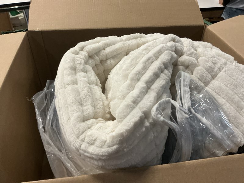 Condition photo showing As Is for couch cover for dogs washable, fuzzy pet couch covers for 3 cushion sofa pet friendly, non slip sofa cover (white, 27.6" x 82.7"/70 x 210cm) white 27.6" x 82.7"/70 x 210cm
