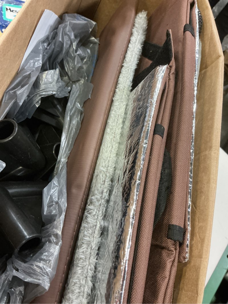 Condition photo showing Good Condition for Extra Large Heated Cat House for Outside in Winter, Elevated Heated Outdoor Cat House Weatherproof with Heating pad, Insulated Outdoor Cat Shelter for Multiple Cats Small Dogs (Brown) Brown XL-Heated-02