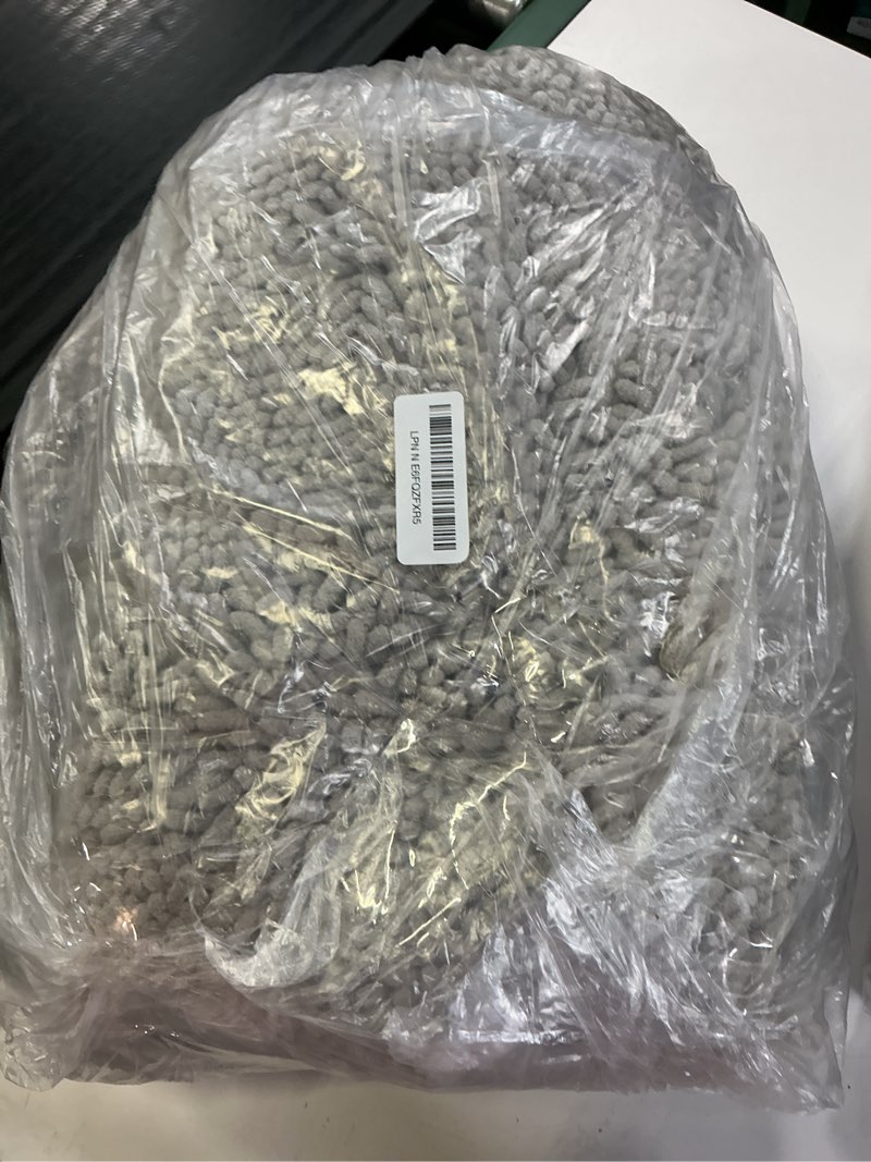 Condition photo showing Good Condition for bathroom rugs sets 4 piece with toilet lid cover, non slip bathroom mats extra soft chenille bath rugs absorbent shaggy rugs perfect plush mats u-shaped toilet rug and toilet cover kitchen,home decor light grey 1'8" x 2'8" (square + oval + u-shape)