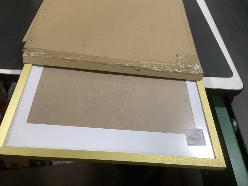Condition photo showing Good Condition for upsimples 16x24 Picture Frame, Display Pictures 14x20 with Mat or 16 x 24 Without, Wall Hanging Poster Frames, Gold, 1 Pack Gold 16x24