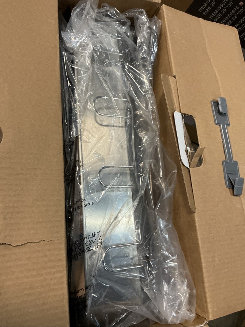 Condition photo showing As Is for simplehuman Large Capacity Dish Drying Rack with Stainless Steel Frame, 360º Easy Drain Swivel Spout, Utensil & Wine Glass Holder, Anti-Residue Coating, Moisture Control Surface, Grey Gray Full-Size (20'' X 22.3'' X 11.5'')