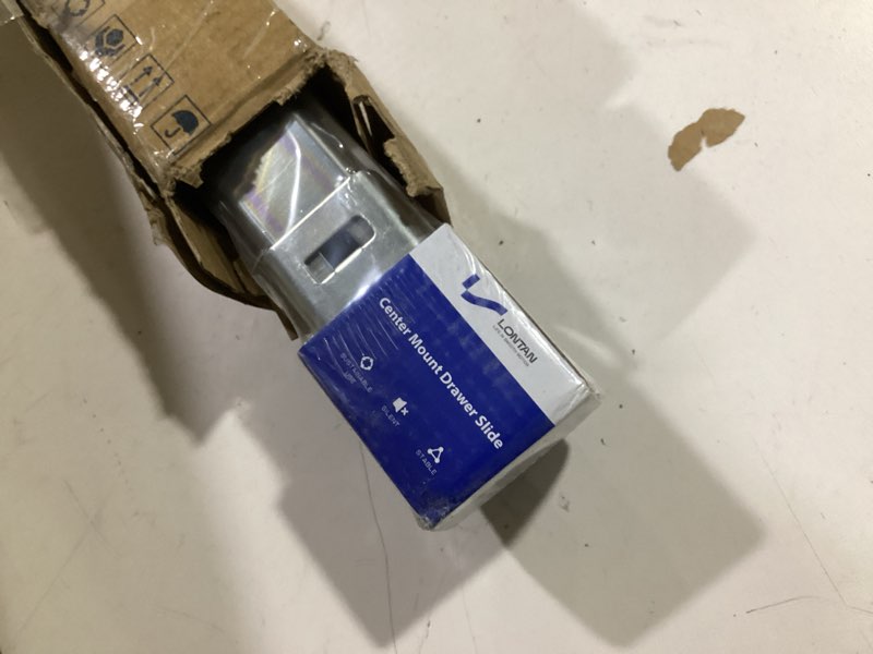 Condition photo showing Good Condition for lontan 2 pcs center mount drawer slides bottom mount for cabinet and dresser 18 inch heavy duty drawer rails 12.35" extension glide track 18 inch 2