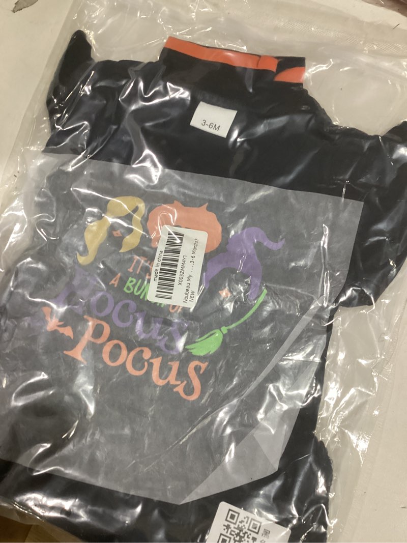 Condition photo showing New/Like New for Noubeau My 1st Halloween Baby Girl Outfits Ruffle Pumpkin Print Tunic Drees Shirt Stripe Pants Legging Fall Winter Clothes 3-6 Months Hocus Pocus
