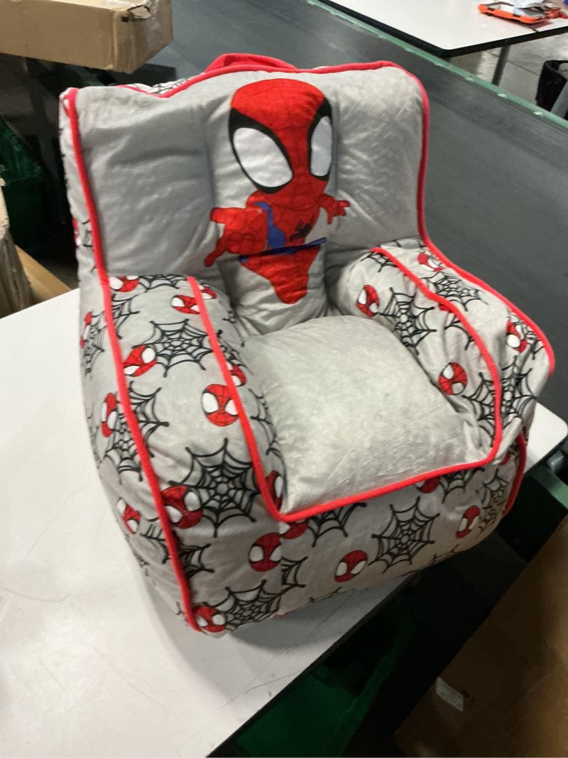 Condition photo showing Good Condition for spiderman 18" toddler square beanbag chair, grey