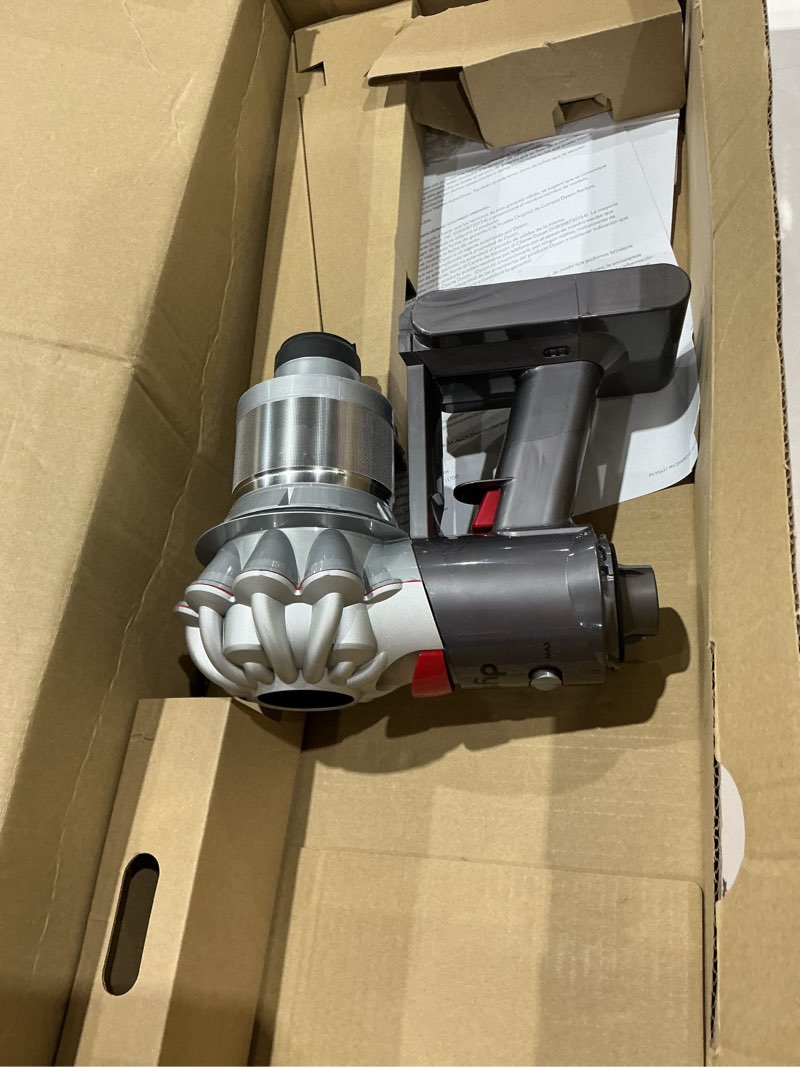 Condition photo showing As Is for dyson v8 plus cordless vacuum, cleans hard floors and carpets, detangles, converts to handheld, 115aw, 2 power modes, up to 40 minutes¹