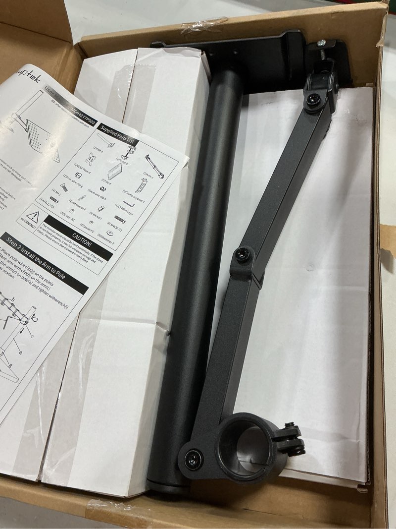 Condition photo showing Good Condition for suptek single laptop notebook desk mount with tray for 13-27 inch computer screen, fully adjustable laptop desk arm for laptop notebook up to 17’’, weight up to 15.6 lbs