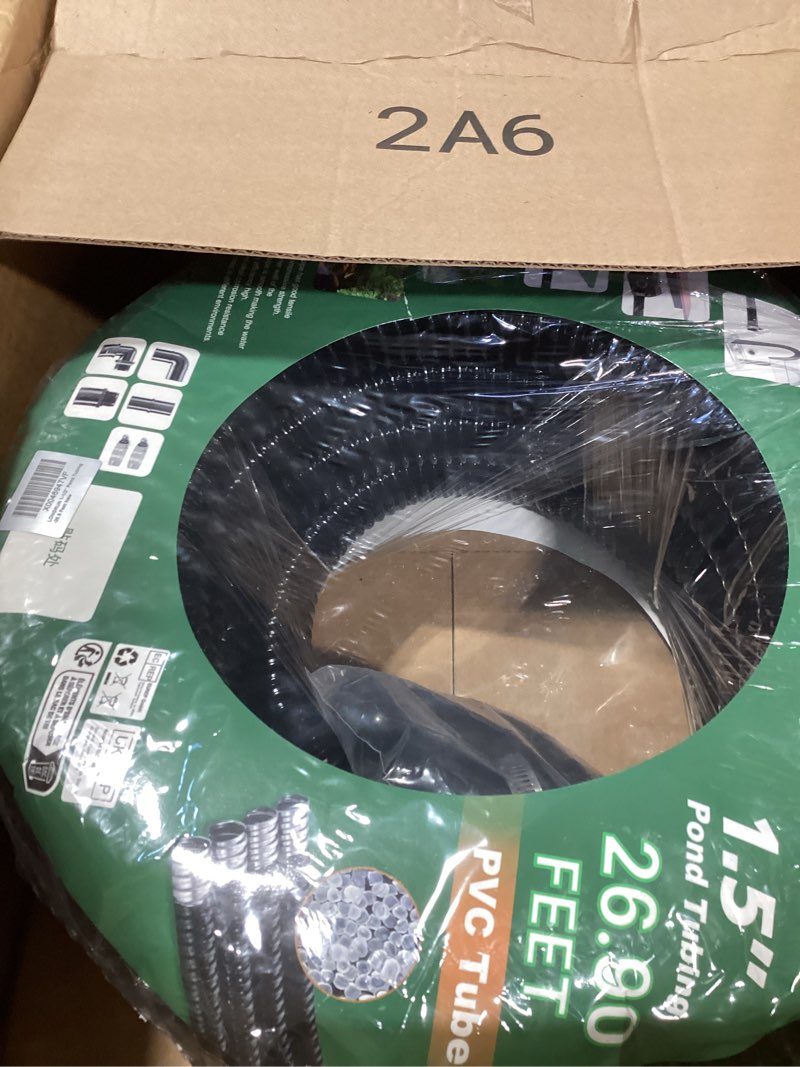 Condition photo showing Good Condition for longrun pond tubing 1 inch diameter, 20.7 feet long corrugated flexible hose pipe with clamps pipe fittings, pool pvc tube for garden ponds waterfalls camping caravans filters drainage marine 1 inch - 20.3 feet