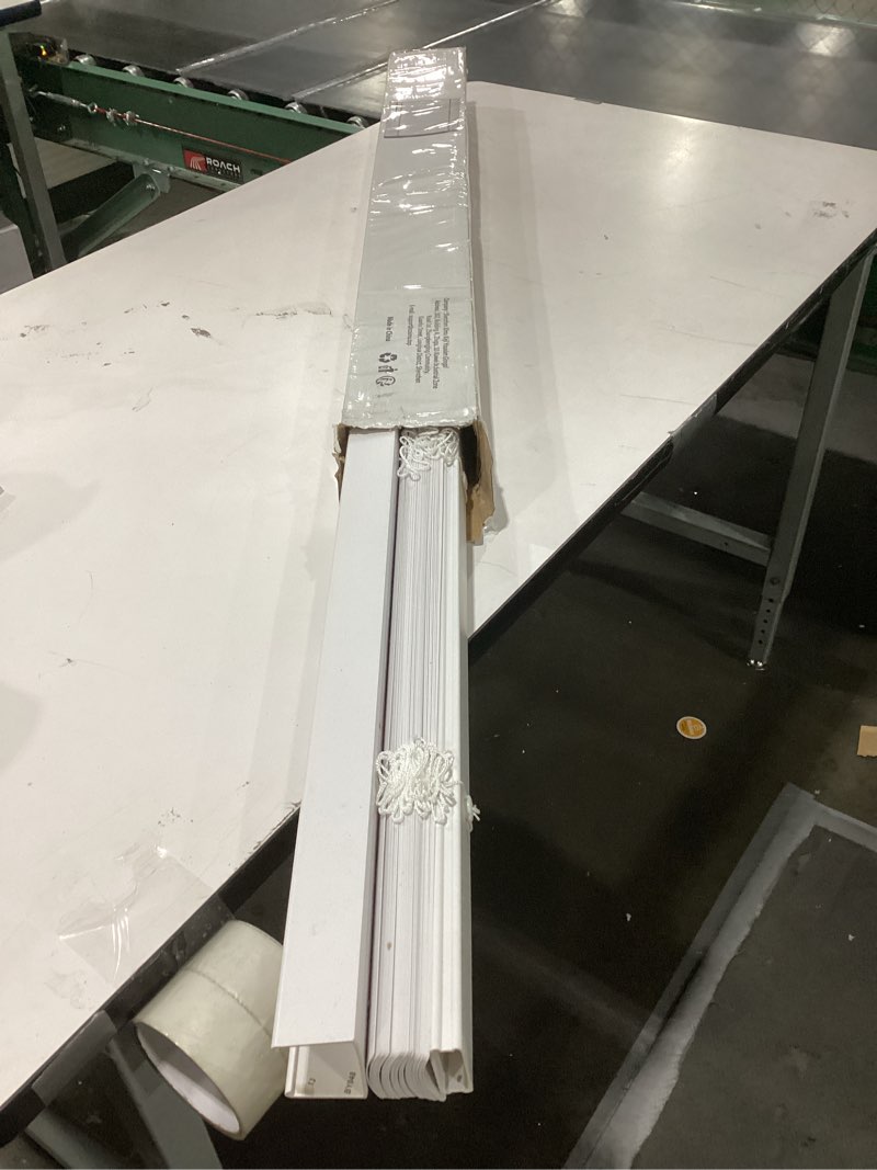 Condition photo showing New/Like New for Window Blinds, SZXIMU 2'' Cordless Blind for Indoor Windows, 38" W X 64" H Mini Blinds, Light Filtering Blinds & Shades, Horizontal Window Blinds for Home Bedroom Living Room Bathroom Kitchen, White 38"W x 64"H