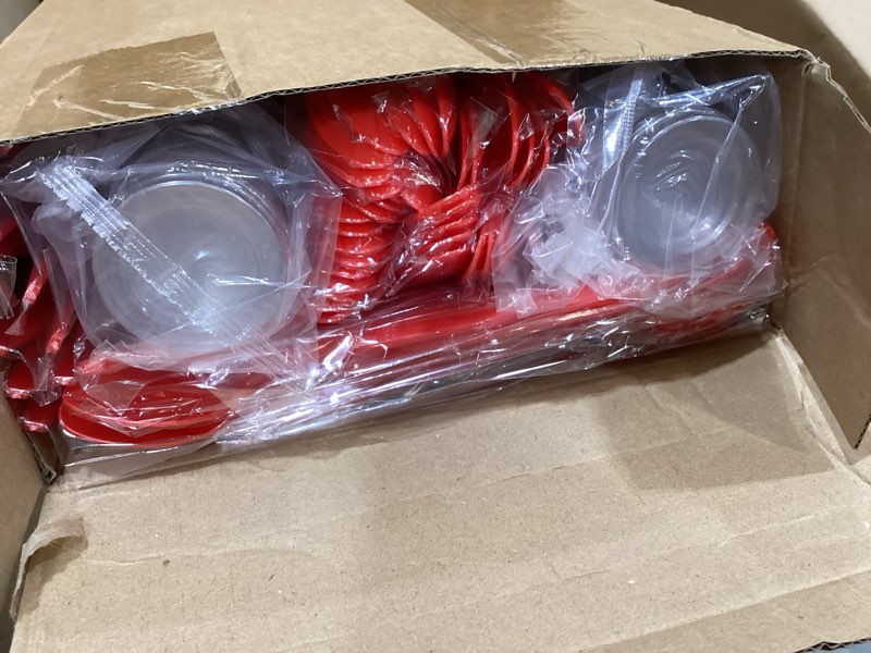 Condition photo showing Good Condition for baderke 100 sets plastic parfait cups with red plastic soda spoons and paper straws disposable root beer float cups clear milkshake mugs for ice cream sundae yogurt party drinks (12oz) 100 12oz