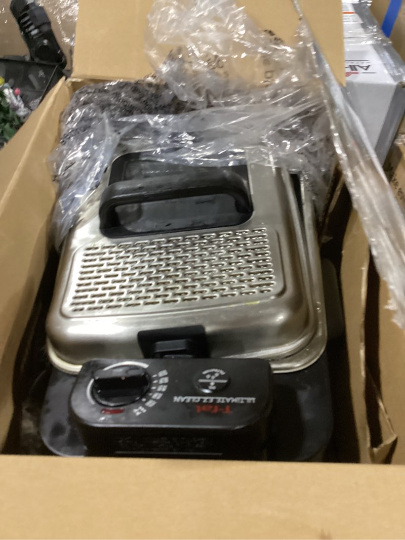 Condition photo showing As Is for t-fal 3.5l stainless steel deep fryer with basket for home use, 1700w, deep fryer with oil filtration, temp control, digital timer 3.5 l- 1700 w