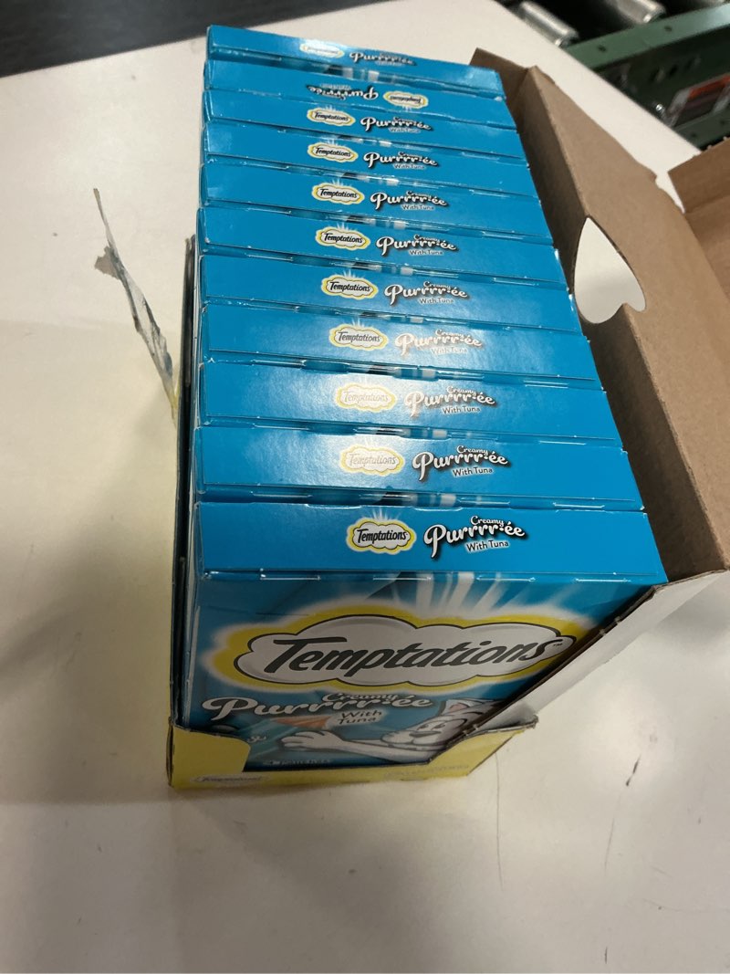 Condition photo showing Good Condition for Temptations Creamy Puree Squeezable Lickable Wet Cat Treats with Tuna, 0.42 oz. Tubes, 4 Count, Pack of 11 (44 Total) Tuna 4 Count (Pack of 11)