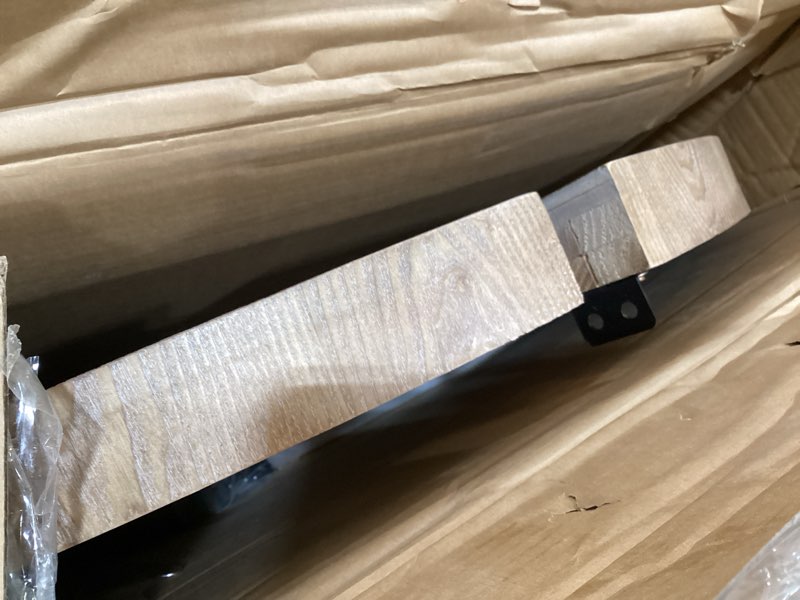 Condition photo showing As Is for solid wood dining chairs kitchen chairs set of 2 mid century modern dining chairs with wooden frame and upholstered farmhouse dining room chairs for kitchen,living room a-light walnut + white