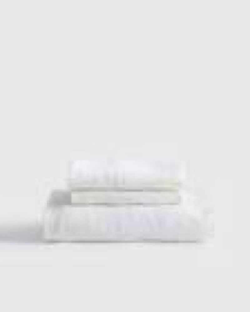( incomplete, missing one pillowcase )Quince, European Linen Fitted Sheet, Set of 4 (TWIN)white