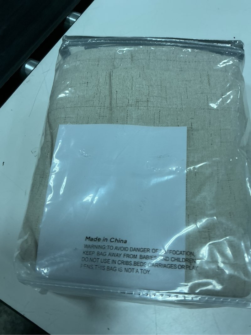 Condition photo showing New/Like New for burlap curtains 90 inches long for bedroom 2 panel 100 percent blackout linen textured full light blocking cottage drape for living room dining noise reducing sound proof curtains 52x90 length beige 52"w x 90"l (pack of 2) linen