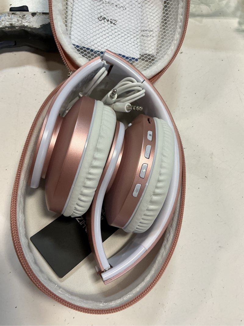 Condition photo showing Good Condition for ZIHNIC Bluetooth Headphones Over-Ear, Foldable Wireless and Wired Stereo Headset Micro SD/TF, FM for Cell Phone,PC,Soft Earmuffs &Light Weight for Prolonged Wearing(Rose Gold)