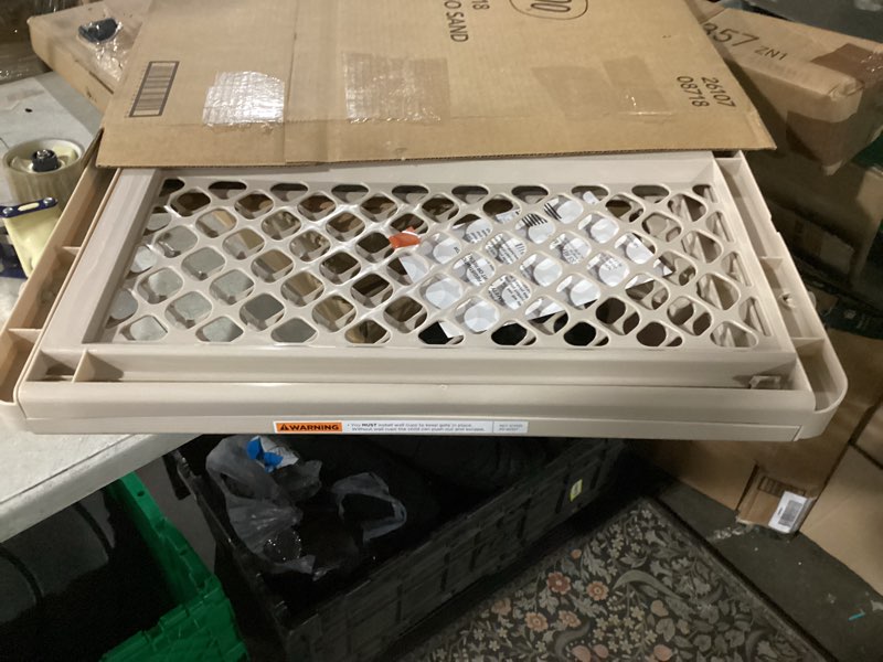 Condition photo showing Good Condition for Toddleroo by North States - Supergate Ergo Baby Gate: Plastic Baby Gate for Stairs & Doorways - Adjustable Indoor Safety Gate - Made in USA - 26 to 42 Inches Wide - 26 Inches Tall - Sand