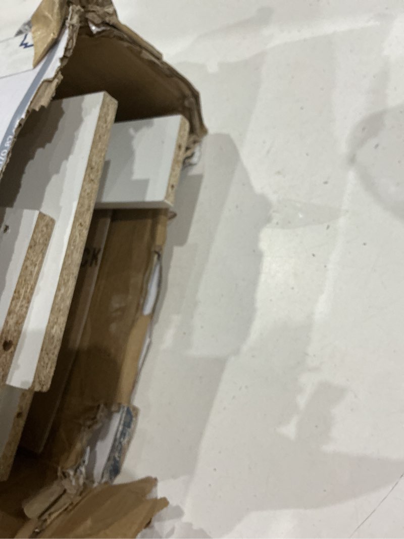 Condition photo showing As Is for style selections 22.95-in x 64.25-in x 7.32-in white 3 -shelf over-the-toilet storage