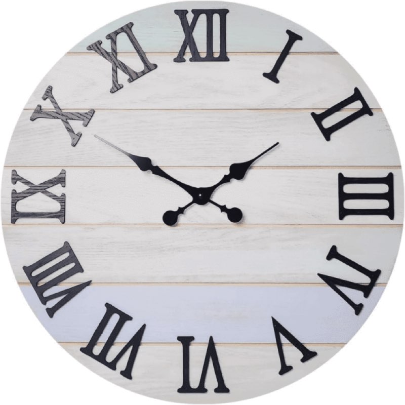 Solid Wood Wall Clock Battery Operated Silent Wall Clock Non Ticking Round Farmhouse Clock Large