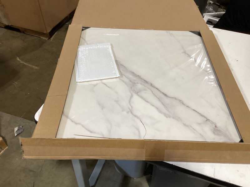 Condition photo showing Good Condition for beiyang 2 marble 24x24 inch photography backdrop boards with 2 pcs bracket for flat lay or food photography background marble and white backdrop photo table backdrop