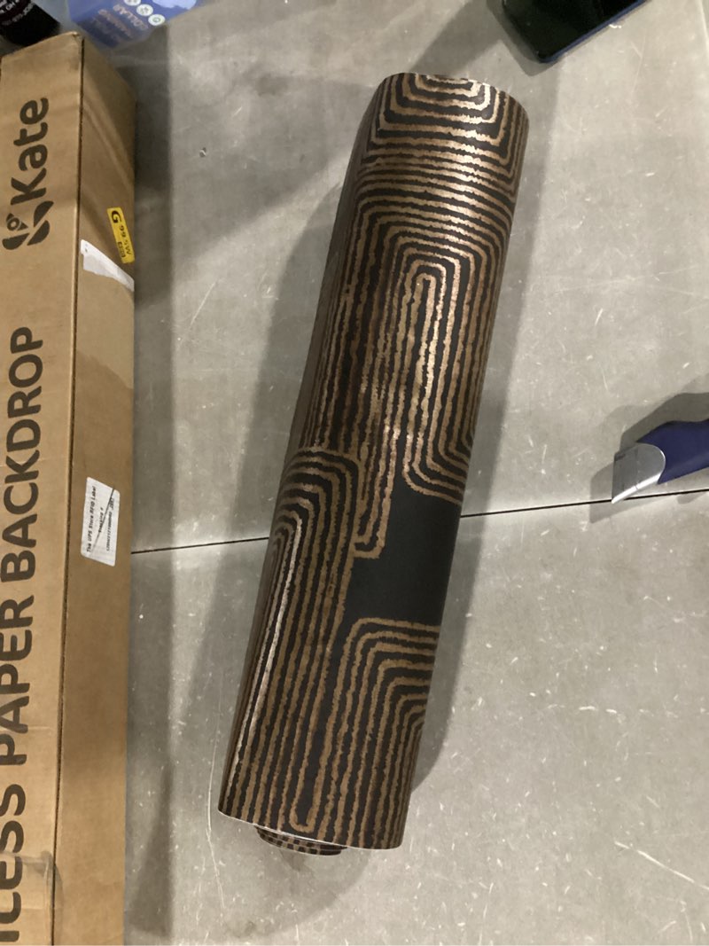 Condition photo showing New/Like New for RoomMates RMK12213PL Nikki Chu Black and Metallic Gold Zulu Signature Peel and Stick Wallpaper Black/Gold