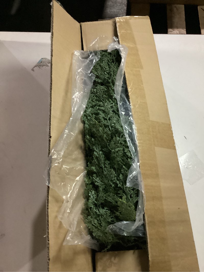 Condition photo showing Good Condition for 3FT Artificial Cedar Topiary Trees with Ground Spike, Set of 2 UV Resistant Fake Evergreen Bushes Shrubs Trees Artificial Plants Realistic Faux Cypress Plants for Indoor Outdoor Front Porch Garden
