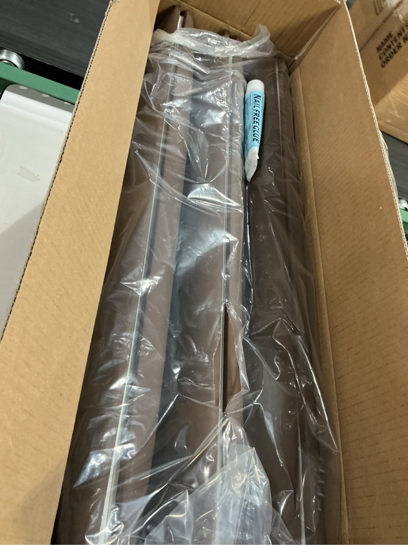 Condition photo showing Good Condition for (Similar )Upholstered Headboard - Bed Backboard, Dark Brown Faux Leather Panels, 24 x 12 Inches Each, 9-Piece Set, Modern Headboard Queen Design, Easy to Assemble, Perfect for Queen Beds