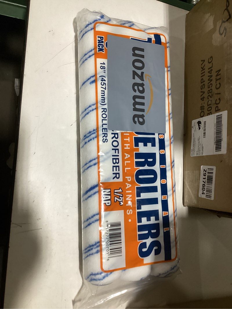 Condition photo showing New/Like New for True Blue 18" Professional Paint Roller Covers, 18 Inch, Best for All Types of Painting Surfaces, Refill Bulk Pack (3, 1/2" Nap)