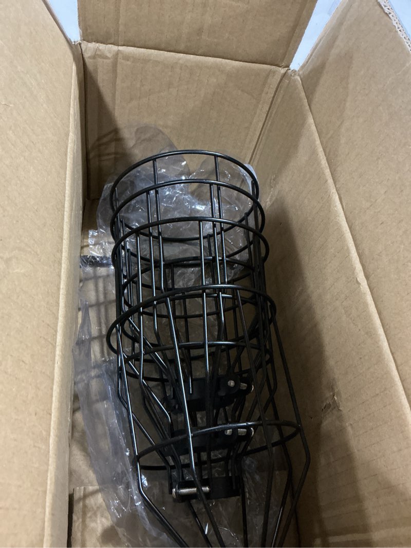 Condition photo showing Good Condition for pendant light shade cage – 3 pack black metal lamp shades, wire geometric vintage edison hanging bulb guard for industrial farmhouse bedroom, dining room, diy lampshade