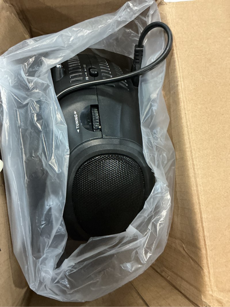 Condition photo showing Good Condition for gelielim portable cd players for home, cd boombox with am/fm stereo radio, bluetooth, usb, sd card, mmc drive, aux-in, headphone jack,lcd display, boom box cd player ac/battery operated – black